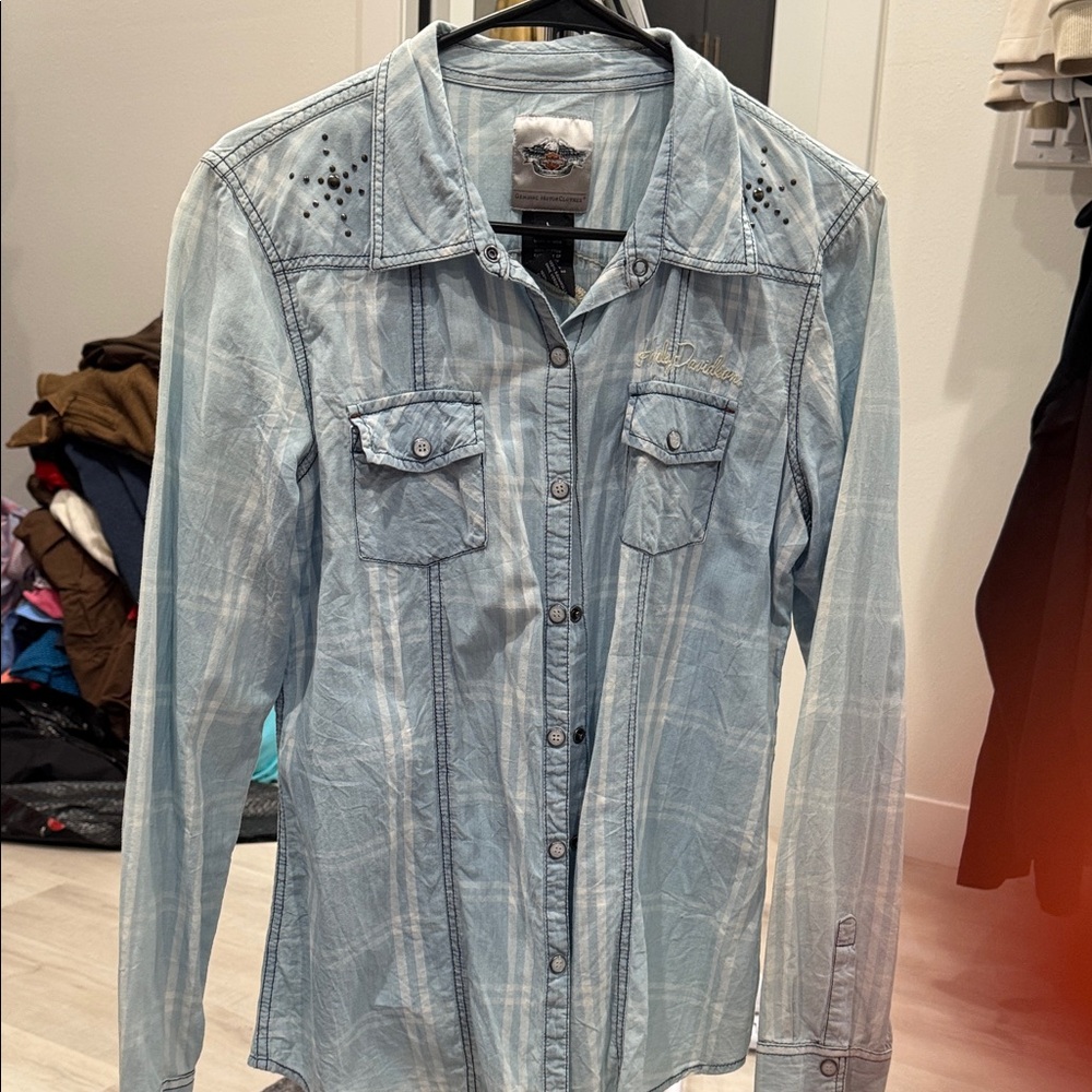 Harley-Davidson Light Blue Button Down Shirt